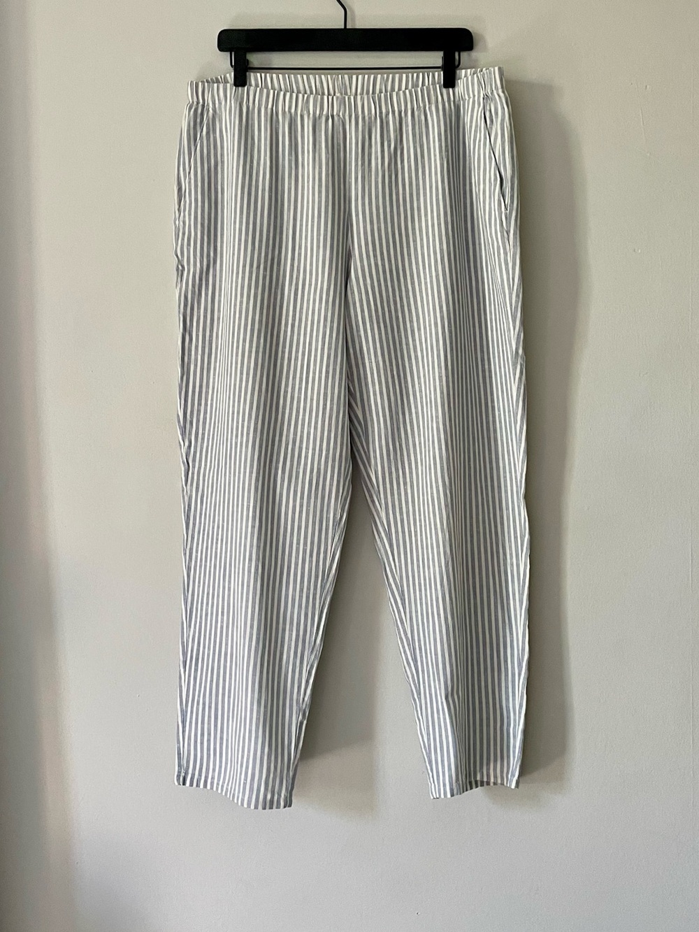 Eileen Fisher Striped Organic Cotton Hemp Pants